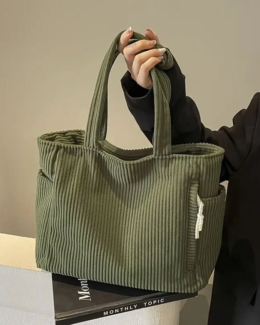 Maria – Corduroy Handbag with Drawstring Detail