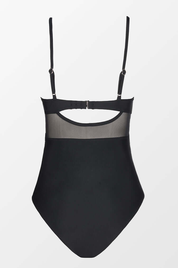 Women's One-Piece Swimsuit with Shaping Sheer Panels