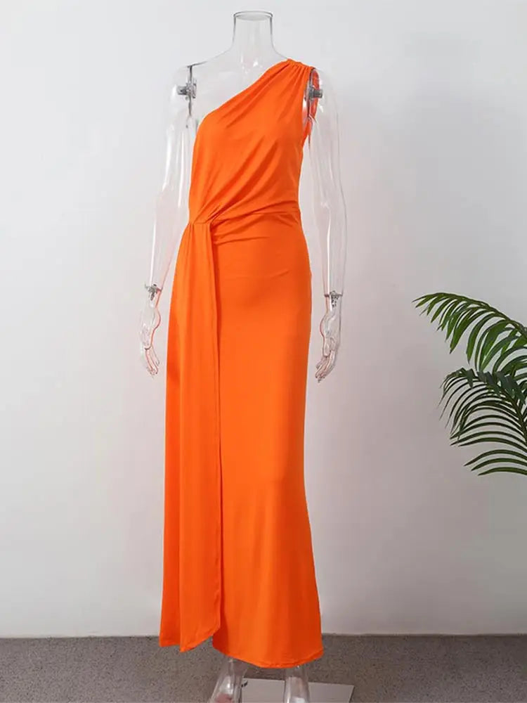 Lia | One Shoulder Draped Evening Dress