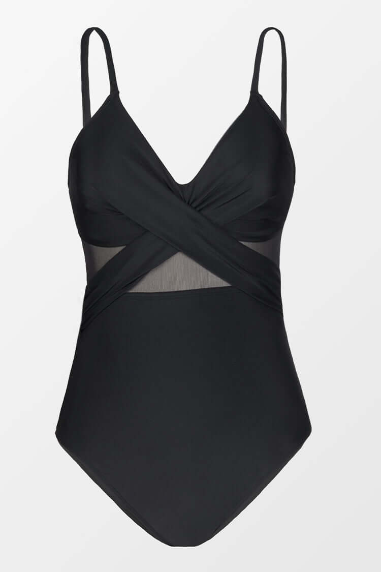 Women's One-Piece Swimsuit with Shaping Sheer Panels