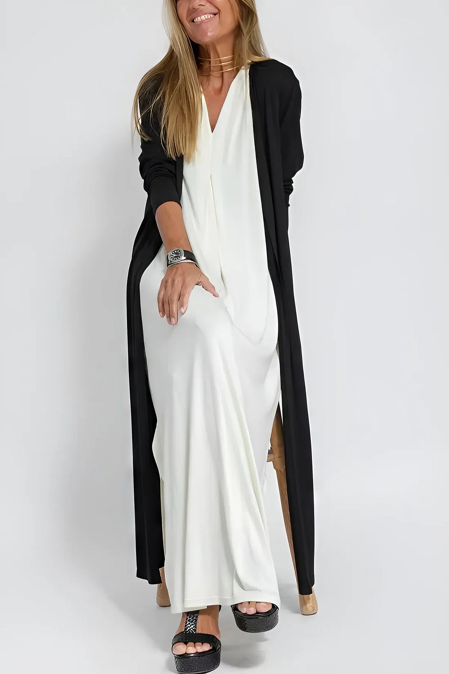 ELISE | Elegant Maxi Dress with Complimentary Matching Cardigan