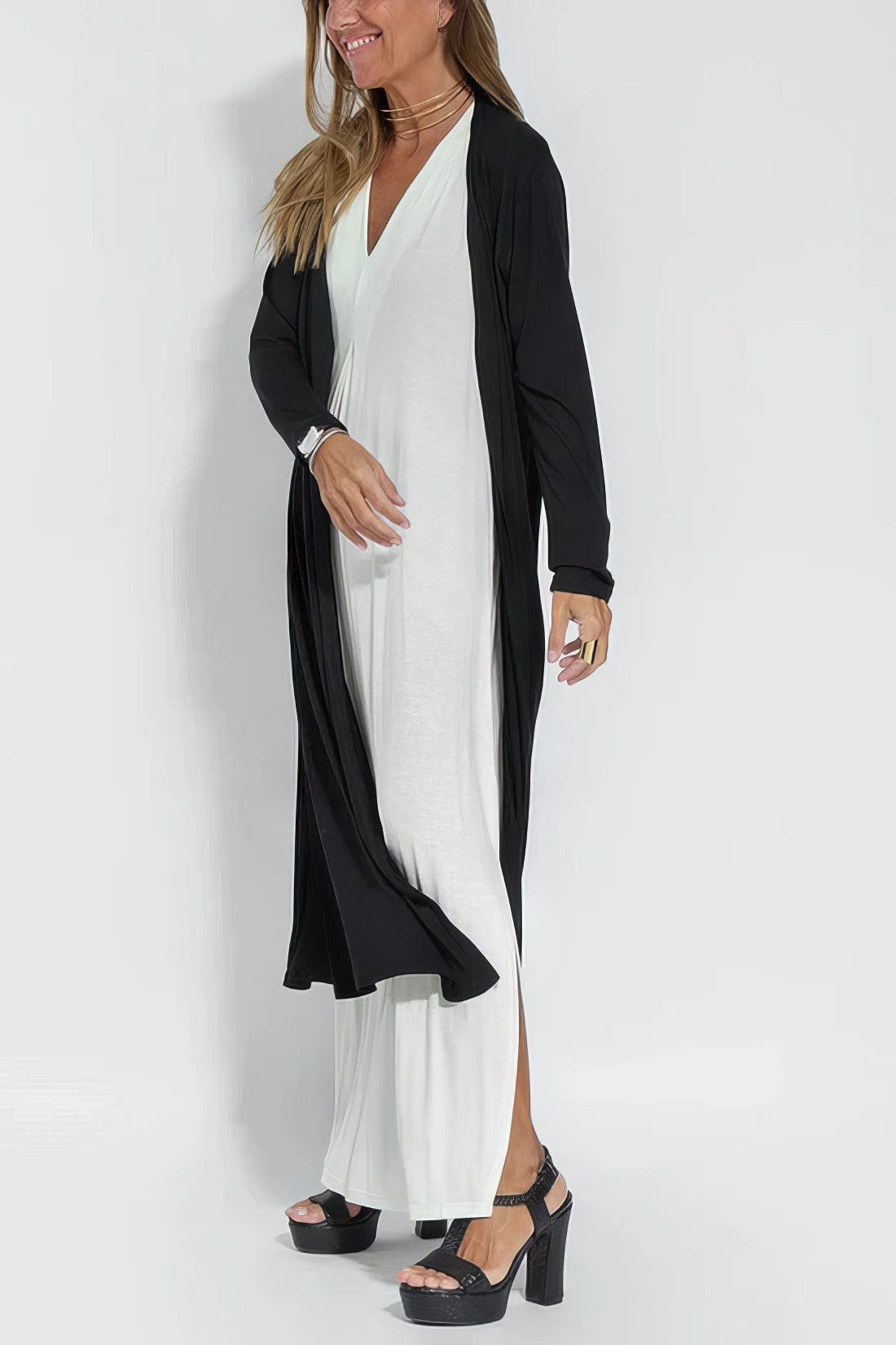 ELISE | Elegant Maxi Dress with Complimentary Matching Cardigan
