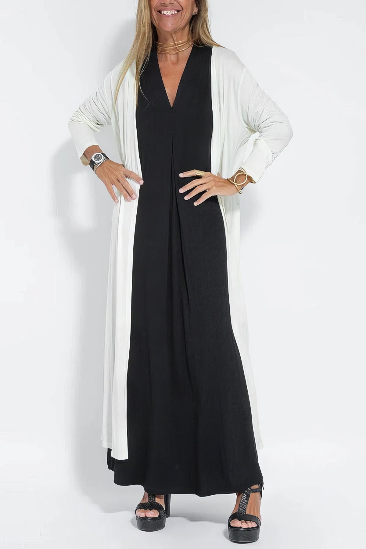 ELISE | Elegant Maxi Dress with Complimentary Matching Cardigan