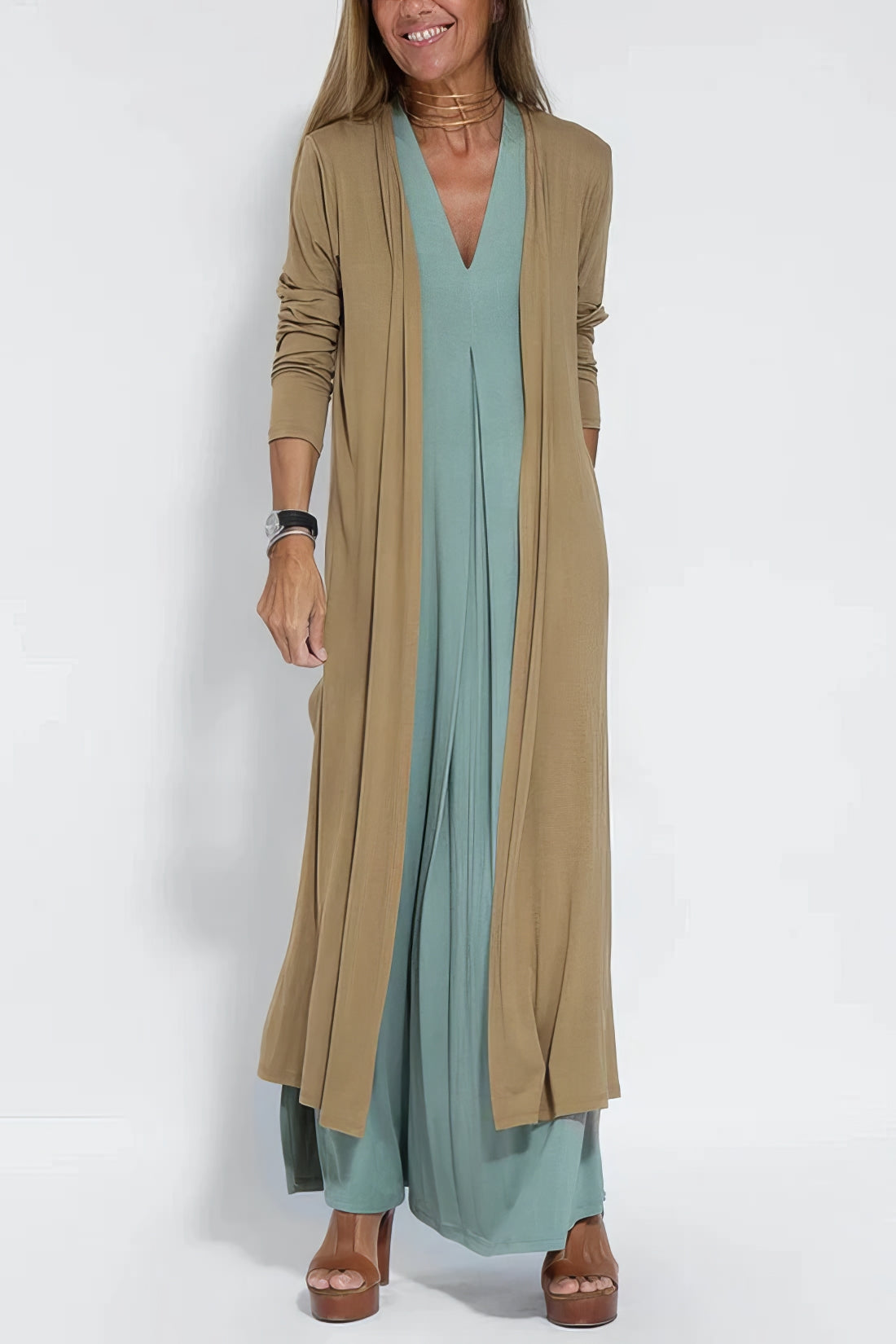 ELISE | Elegant Maxi Dress with Complimentary Matching Cardigan