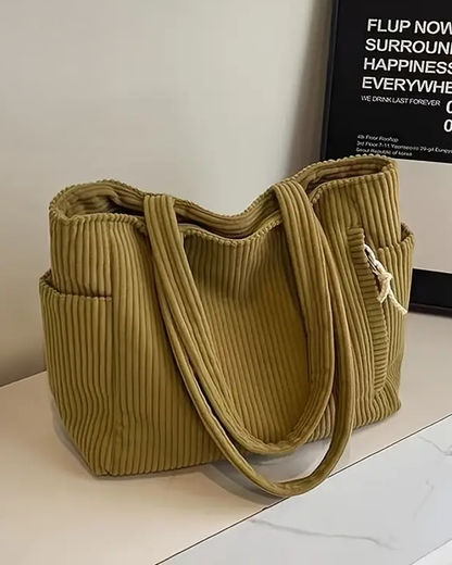 Maria – Corduroy Handbag with Drawstring Detail