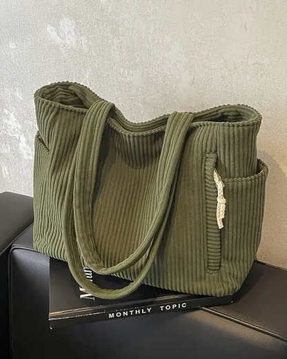Maria – Corduroy Handbag with Drawstring Detail