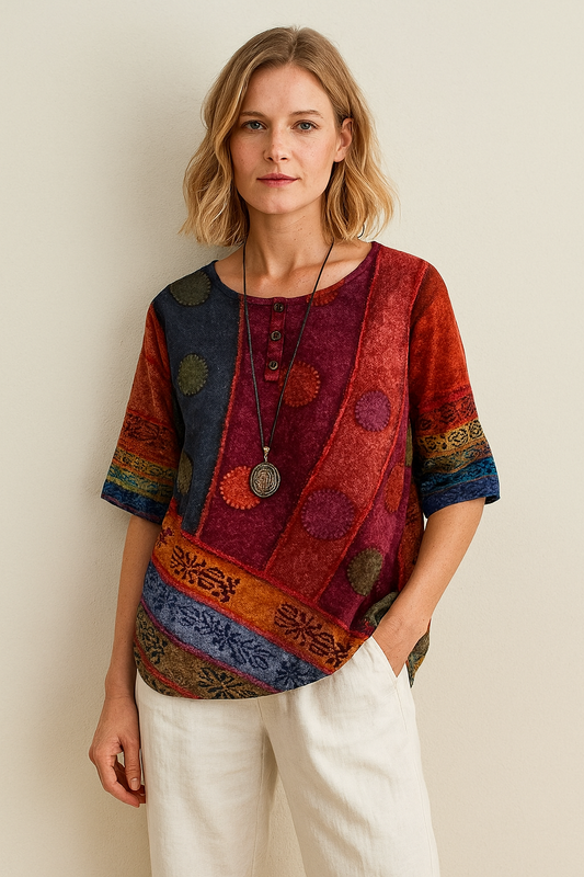 Heidi™ | Soft Top with Artistic Print