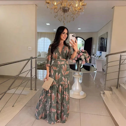 CLAUDIA | Long Floral Dress with Comfortable Fit