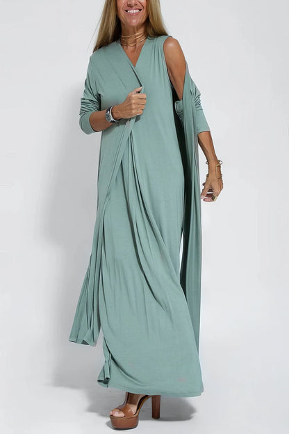 ELISE | Elegant Maxi Dress with Complimentary Matching Cardigan